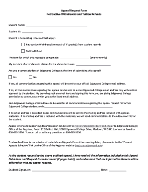 Appeal Request Form