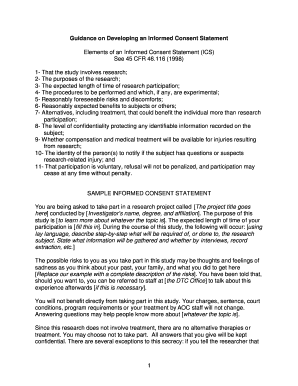 Informed Consent Statement Template