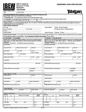 Consumer Loan Application Form