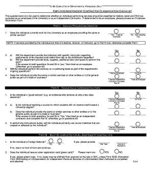 Employee/Independent Contractor Classification Checklist