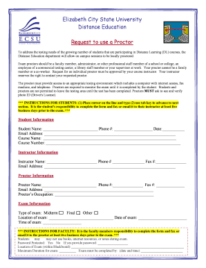 Distance Education Proctor Request Form