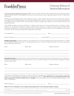 University Release of Student Information