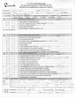 Retail Food Establishment Inspection Report