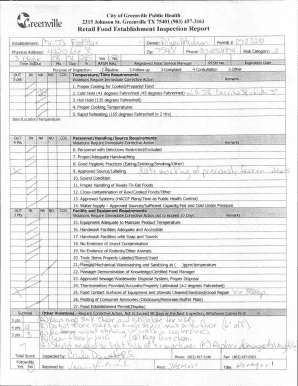 Retail Food Establishment Inspection Report