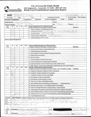 Greenville Retail Food Establishment Inspection Report