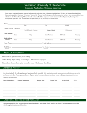 Graduate Application Form