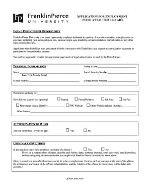 Employment Application Form