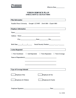 Vision Service Plan Enrollment Form