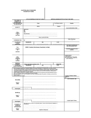 Australian Standard Transfer Form