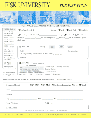 Fisk Fund Donation Form