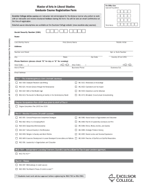 Graduate Course Registration Form