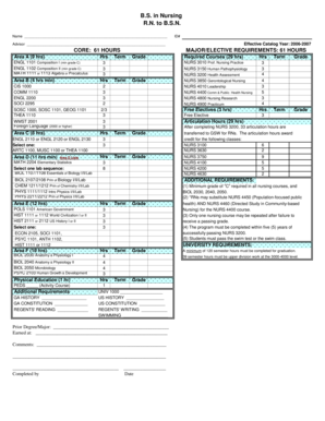 RN to BSN Degree Plan Form
