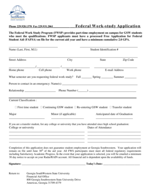 Federal Work-Study Application