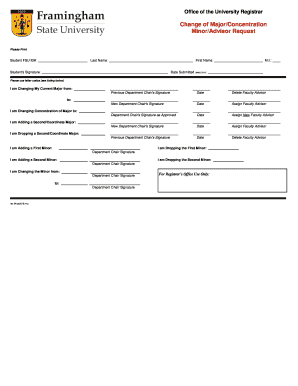 Change of Major Concentration Form