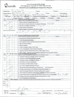 Retail Food Establishment Inspection Report