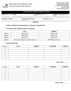 fillable online www2 gsu degree planner speechdocx www2 gsu fax