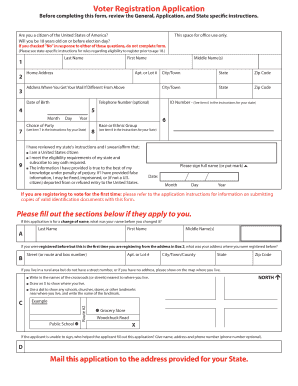 US Federal Voter Registration Application