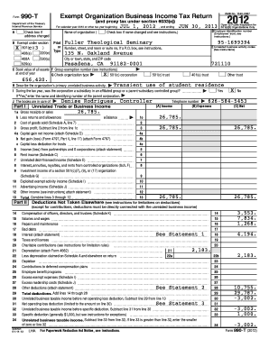 Form 990-T Exempt Organization Business Income Tax Return