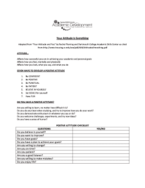 Positive Attitude Checklist