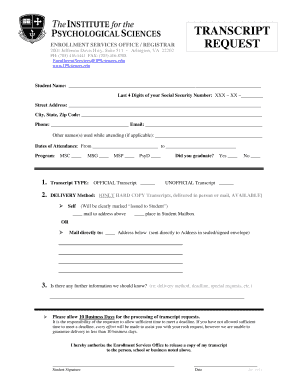 Transcript Request Form
