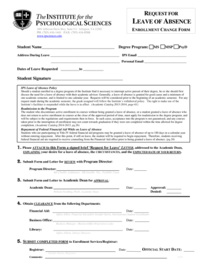 REQUEST FOR LEAVE OF ABSENCE - Institute for the - ipsciences