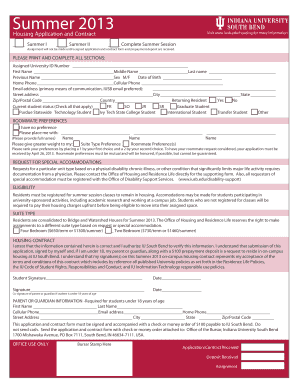Summer Housing Application and Contract