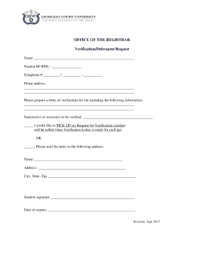 Student Verification Request Form