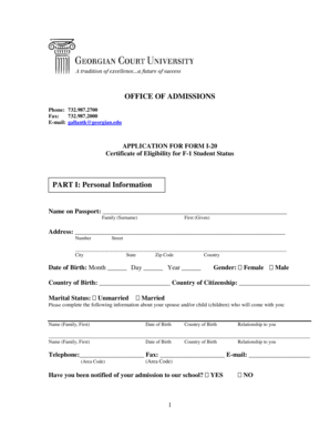 Application for Form I-20