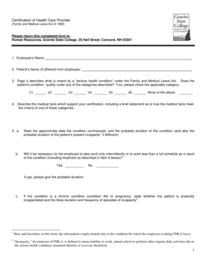 Certification of Health Care Provider