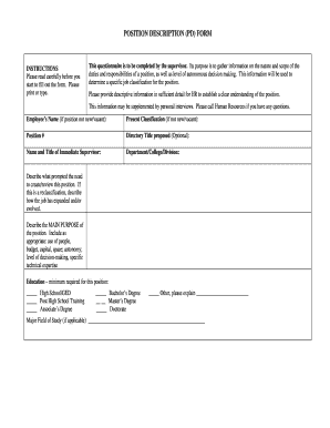 Position Description Form