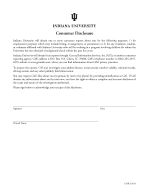 Indiana University Background Check Consent Form