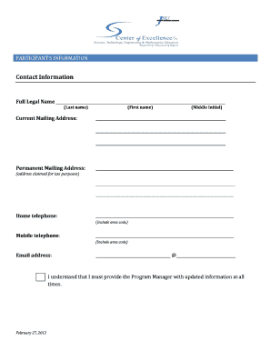 Participant Information Form