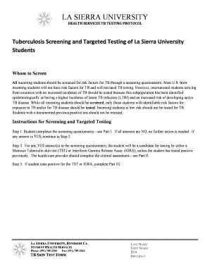 La Sierra University TB Testing Protocol