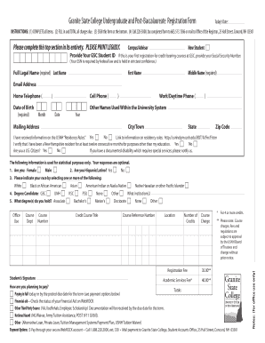 Granite State College Registration Form