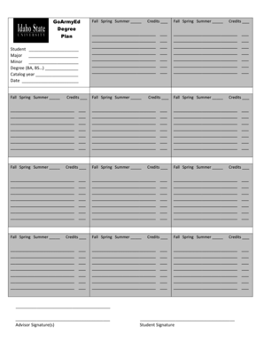 GoArmyEd Degree Plan Form