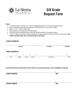 S/U Grade Request Form