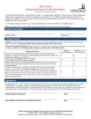 Untaxed Income Verification Form