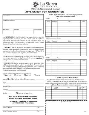 Application for Graduation