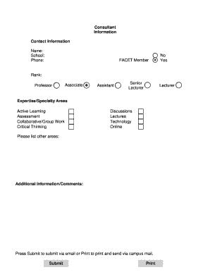 Consultant Information Form