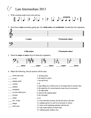 Music Theory Worksheet