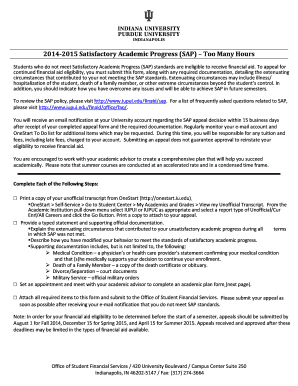Satisfactory Academic Progress Appeal Form
