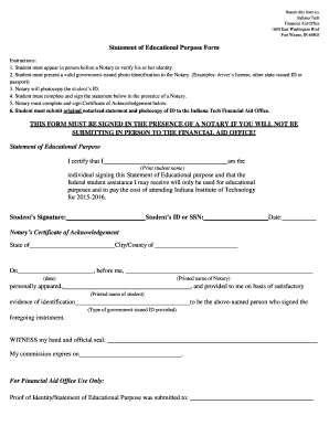 Statement of Educational Purpose Form
