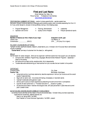 Student Resume Template