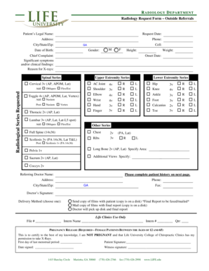 Radiology Request Form