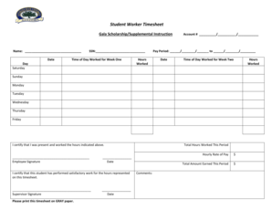Student Worker Timesheet