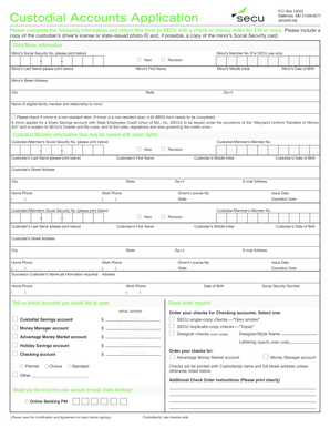 Custodial Accounts Application