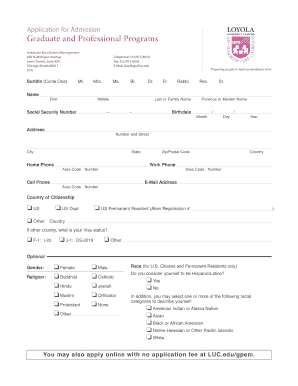 Graduate Program Application Form