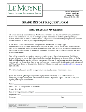 Grade Report Request Form