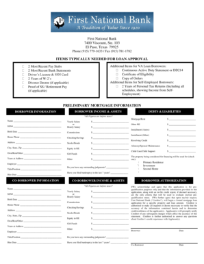Mortgage Loan Application Form