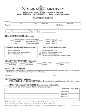 Transcript Request Form